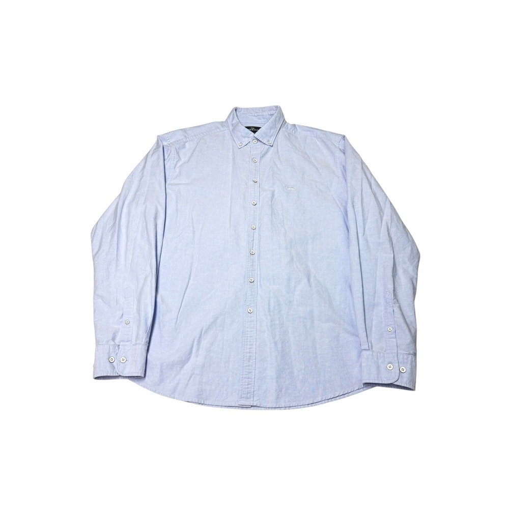 Rodd & Gunn Mens 3XL Blue Organic Cotton Oxford Button Down Shirt Sports Fit